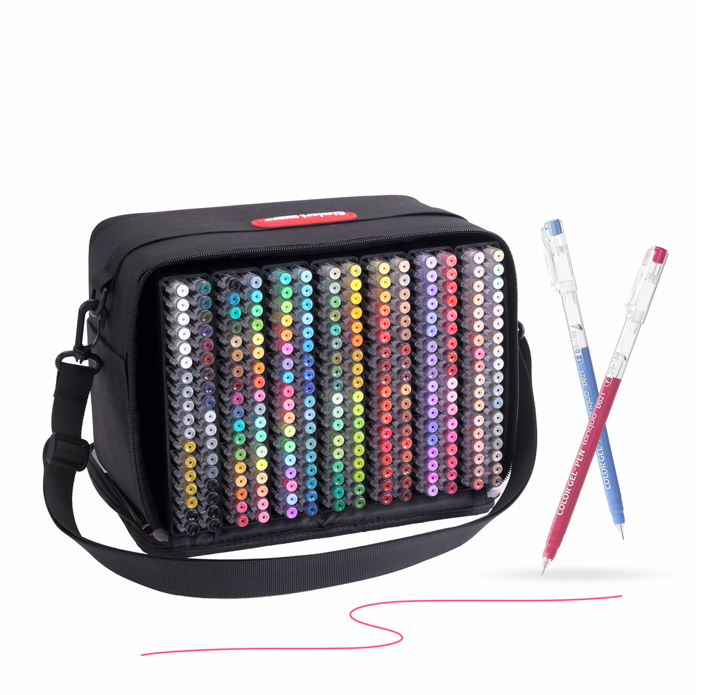 Languo x Qimiart 252Pcs/234 Colors Acrylic Gel Pen Set for Coloring, A