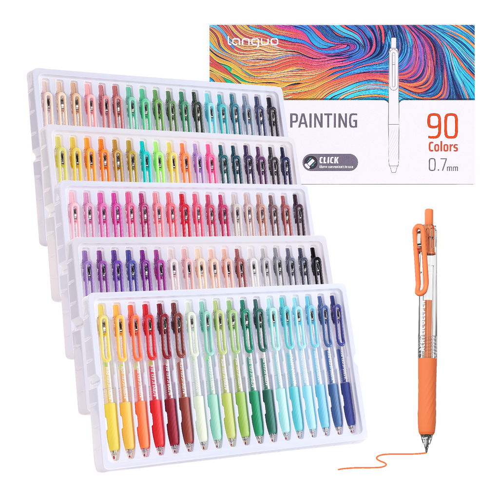 languo ゲルペン 90色セット Languo Retractable Acrylic Gel Pens, 90 Colors Set Click Acrylic Paint