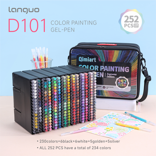 Languo x Qimiart 252 Stück/234 Farben Gelstift Set zum Ausmalen, Kunst- & Schulbedarf
