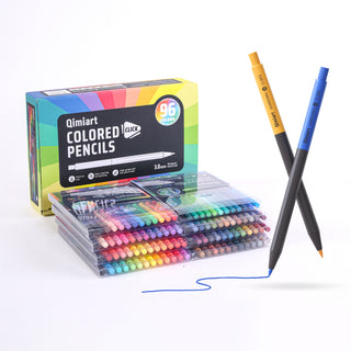 Languo x Qimiart Retractable Colored Pencils with Sharpener – 96 Colors Set