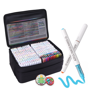 languo 384 Colors Acrylic Paint Markers Set with Metallic and Glitter