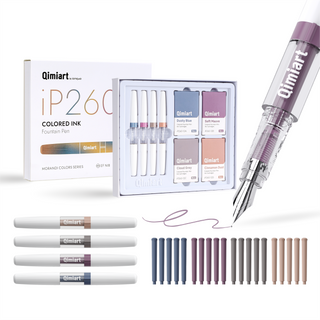 Languo x Qimiart 4 Colors Fountain Pens with Ink Cartridges - Morandi Colors