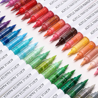 Languo 9 Colors Acrylic Paint Markers, Direct-ink System