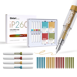 Languo x Qimiart 4 Colors Fountain Pens with Ink Cartridges - Chinese Colors