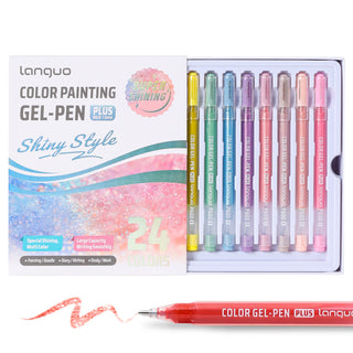 Glitter Gel Pens for Coloring, 24 Colors Special Shining Multi Glitter Gel Pens Colored Set