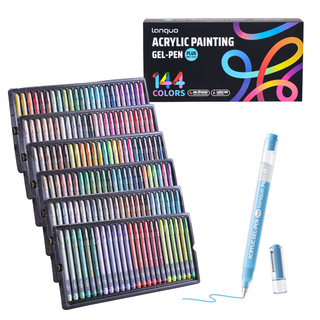 Languo PLUS Acrylic Gel Pens, 1.0mm Bold Tip - 144 Colors Set