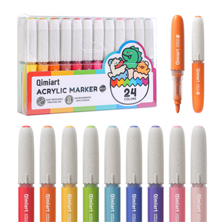 Languo x Qimiart 24 Colors Washable Acrylic Markers for Kids