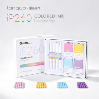 Languo x Qimiart 4 Colors Fountain Pens with Ink Cartridges - Candy Colors