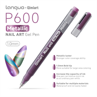 Languo x Qimiart 12 Farben Metallic Nagelkunst Gelstift für Nagelmalerei - Klassische Farbe