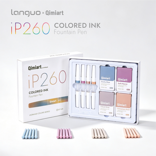 Languo x Qimiart 4 Colors Fountain Pens with Ink Cartridges - Morandi Colors