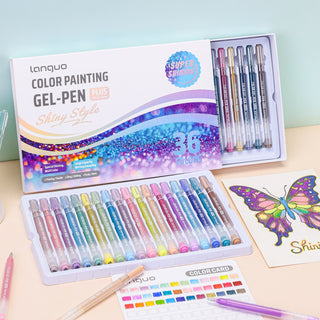 Glitter Gel Pens for Coloring, 36 Colors Special Shining Multi Glitter Gel Pens Colored Set