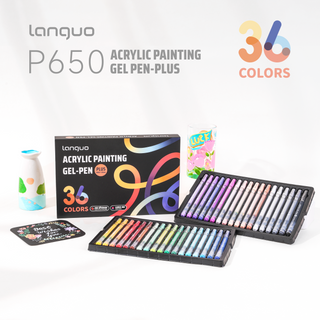 Languo PLUS Acrylic Gel Pens for Coloring, 36 Colors Set