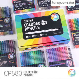 Languo x Qimiart Retractable Colored Pencils with Sharpener – 96 Colors Set