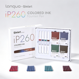 Languo x Qimiart 4 Colors Fountain Pens with Ink Cartridges - Classic Colors