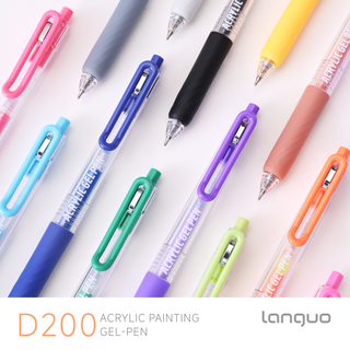 Languo 6 Colors Retractable Acrylic Gel Pens for Coloring