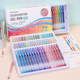 Glitter Gel Pens for Coloring, 72 Colors Special Shining Multi Glitter Gel Pens Colored Set