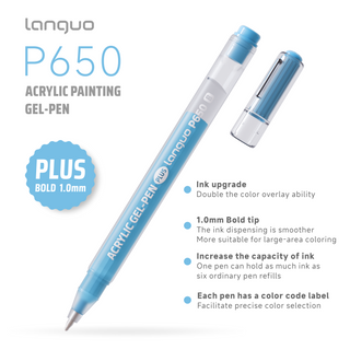 Languo 6 Colors PLUS Acrylic Gel Pens for Coloring