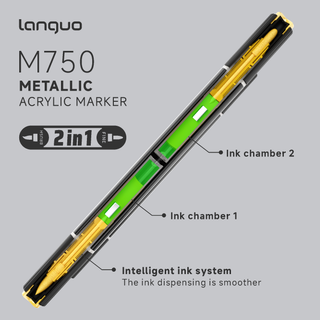 48 Colors Metallic Acrylic Paint Markers, Dual Tip Acrylic Metallic Markers Set (Brush & Fine)