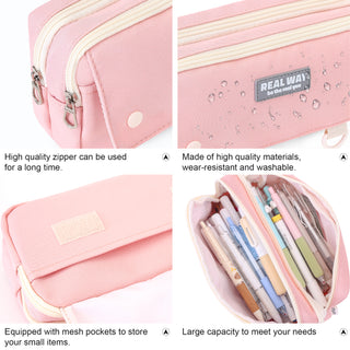 Trousse multifonctionnelle Languo, grande pochette à crayons avec fermeture éclair résistante
