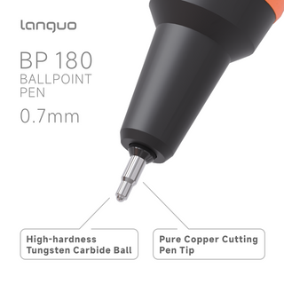 Languo 12 Pcs Ballpoint Pens, Soft Grip, 0.7mm,  Black Ink - Dopamine Colors