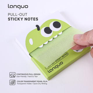 Notas adhesivas transparentes con purpurina Languo - Serie de frutas de 6 unidades