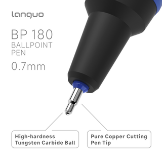 Languo 48 Pcs Ballpoint Pens, Black & Blue Ink, Soft Grip, 0.7mm