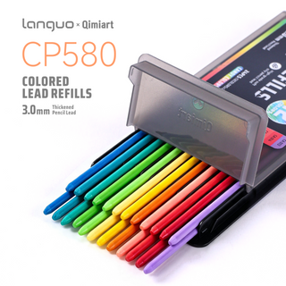 Languo x Qimiart 24 Pcs Retractable Colored Pencil Refills – 12 Colors