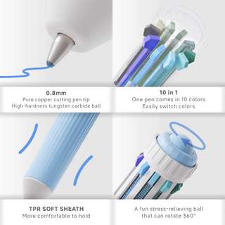 Languo 60 Colors Ballpoint Pen, 6PCS 10-in-1 Multicolor Pen Set