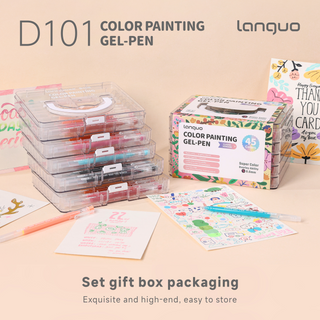 Lot de 45 stylos gel acryliques Languo pour coloriage, fournitures d'art et scolaires