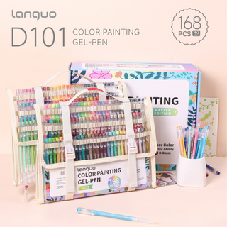 Languo 168Pcs/162 Colors Acrylic Gel Pen Set for Coloring, Art & School Supplies