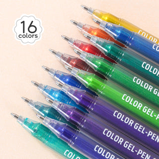 Glitter Gel Pens for Coloring, 16 Colors Double Shining Glitter Gel Pens Colored Set