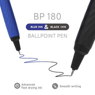 Languo 48 Pcs Ballpoint Pens, Black & Blue Ink, Soft Grip, 0.7mm
