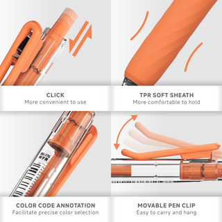 Languo 6 Colors Retractable Acrylic Gel Pens for Coloring