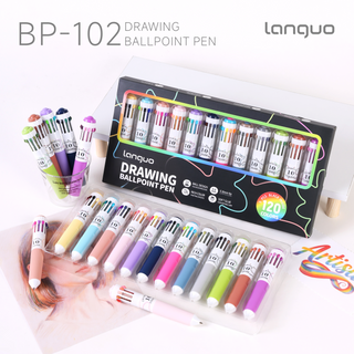 Languo 120 Farben Kugelschreiber, 12PCS 10-in-1 Multicolor Stift Set