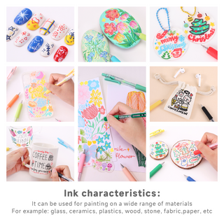 PLUS Bolígrafos de gel acrílico para colorear, set de 90 colores, bolígrafos de pintura acrílica 3D - Punta mejorada