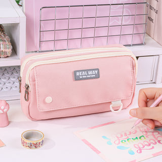 Trousse multifonctionnelle Languo, grande pochette à crayons avec fermeture éclair résistante