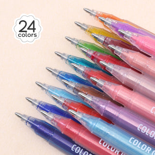 Glitter Gel Pens for Coloring, 24 Colors Special Shining Multi Glitter Gel Pens Colored Set