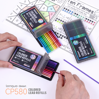 Languo x Qimiart 24 Pcs Retractable Colored Pencil Refills – 12 Colors