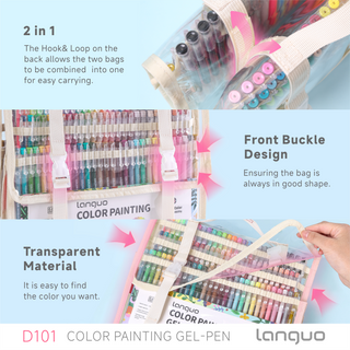 Languo 168Pcs/162 Colors Acrylic Gel Pen Set for Coloring, Art & School Supplies