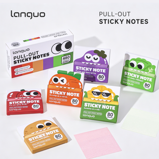 Languo Blocs de notes adhésives transparents à paillettes - Série Légumes (6 pièces)