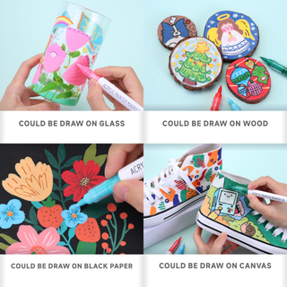 Juego de marcadores de pintura acrílica languo de 384 colores con metálicos y purpurina