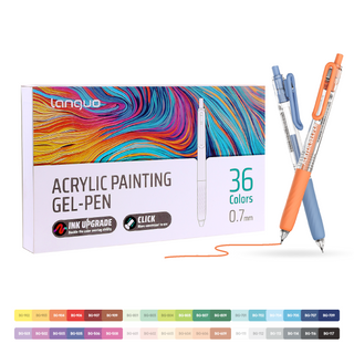 PLUS Bolígrafos de gel acrílico para colorear, set de 90 colores, bolígrafos de pintura acrílica 3D - Punta mejorada