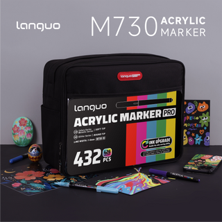 languo 432 rotuladores de pintura acrílica profesionales, 426 colores con metálicos y purpurina