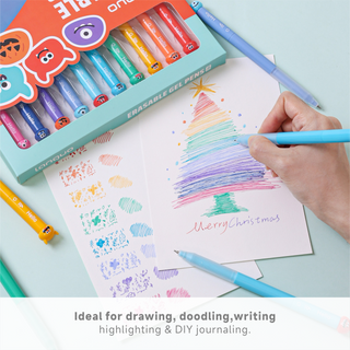 Languo 10 Colors Erasable Gel Pens, 0.6mm Fine Tip – Cute Little Monster Series