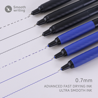 Languo 48 Pcs Ballpoint Pens, Black & Blue Ink, Soft Grip, 0.7mm