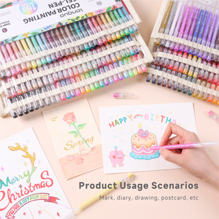 Languo 168Pcs/162 Colors Acrylic Gel Pen Set for Coloring, Art & School Supplies