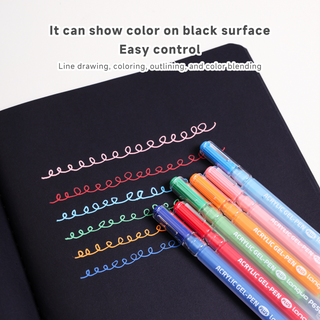 Languo 6 Colors PLUS Acrylic Gel Pens for Coloring