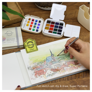 Languo 16 Colors Portable Watercolor Paint Set - Chinese Colors