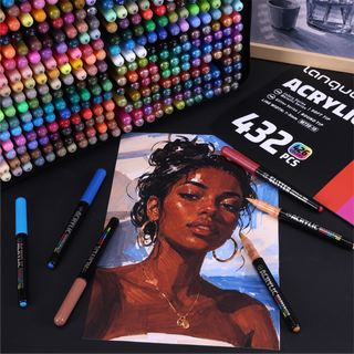 languo 432 rotuladores de pintura acrílica profesionales, 426 colores con metálicos y purpurina