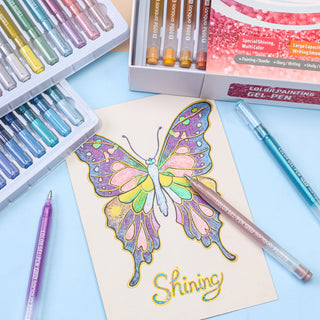 Glitter Gel Pens for Coloring, 72 Colors Special Shining Multi Glitter Gel Pens Colored Set